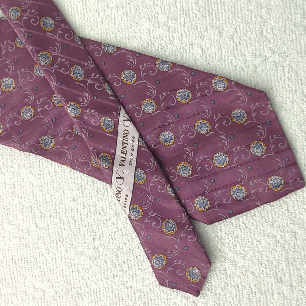 Valentino Purple Floral Pattern Tie